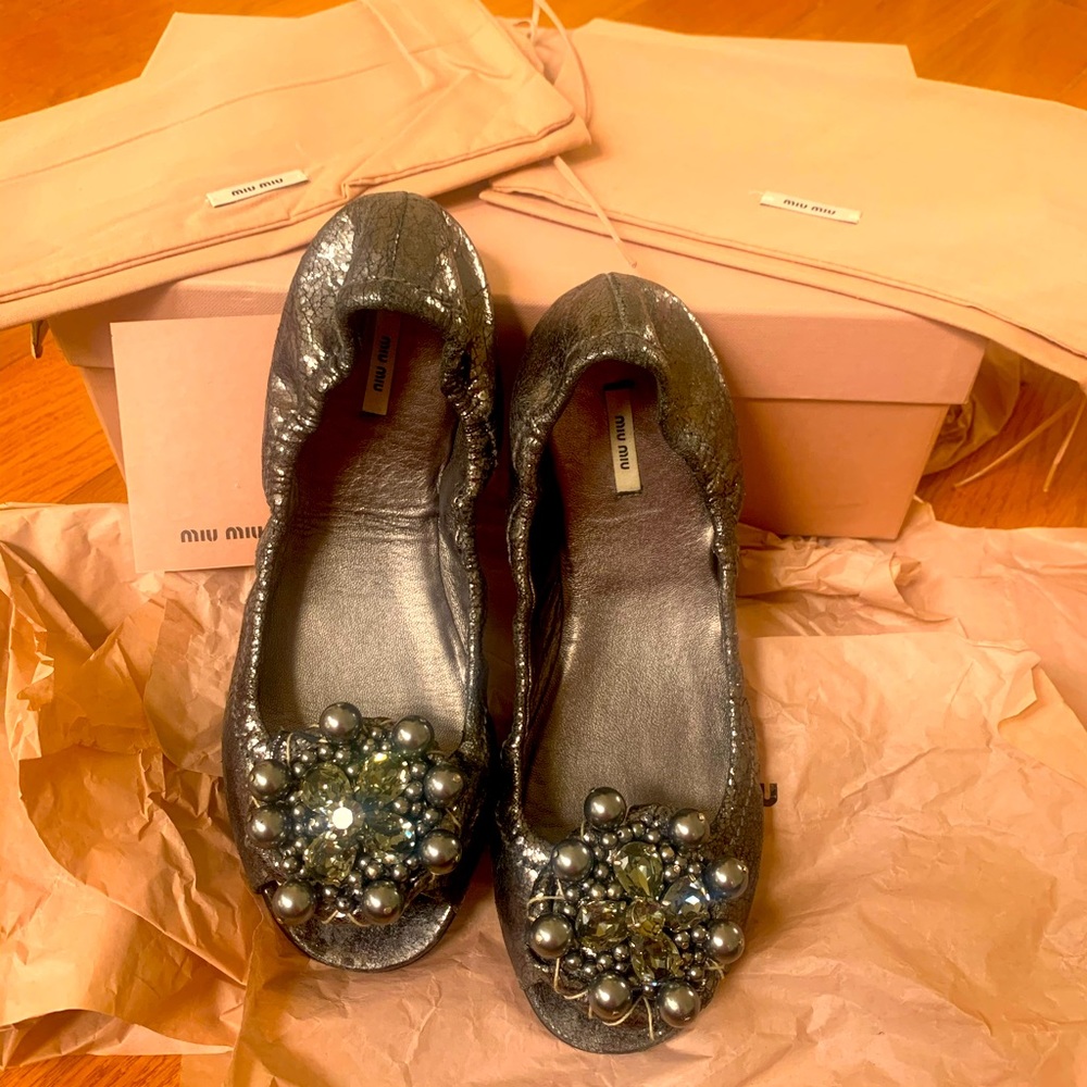 Miu miu  metalic flat